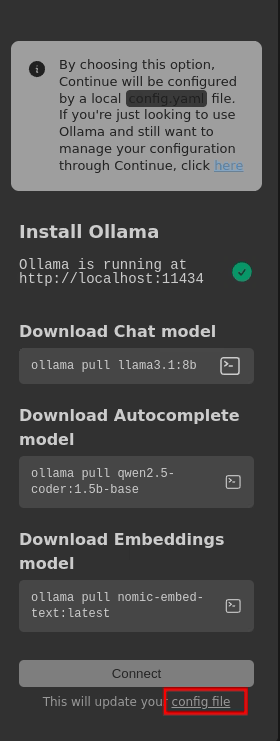Configuring our local LLM using Continue part 2