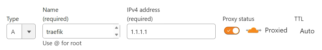 Example of dns record